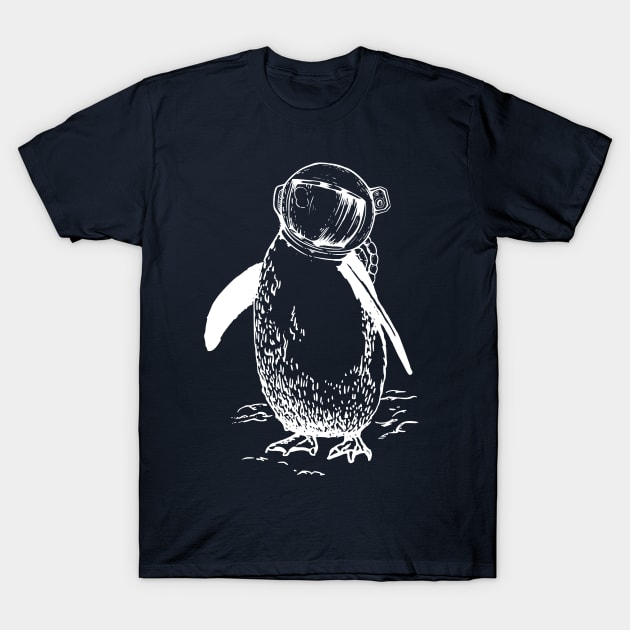 Astronauts penguin, surreal art design T-Shirt by Unelmoija